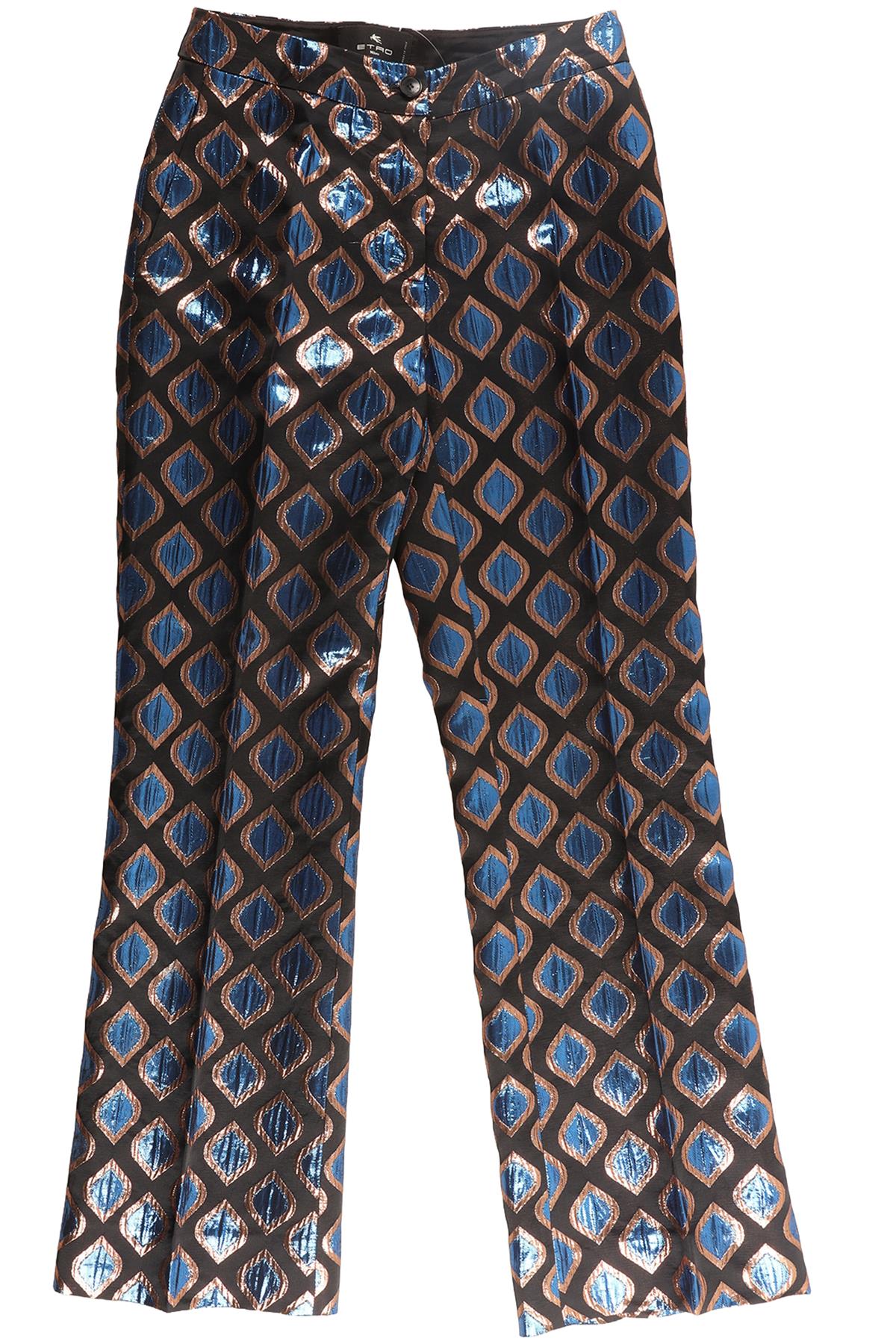 ETRO BLACK JACQUARD STRAIGHT LEG PANTS IT 36 UK 4