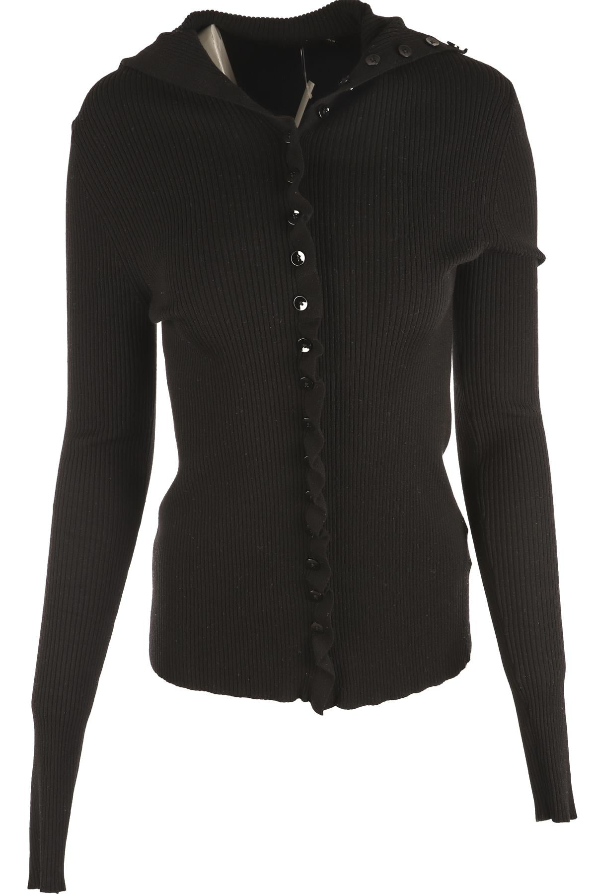 PROENZA SCHOULER BLACK WOOL CARDIGAN LARGE