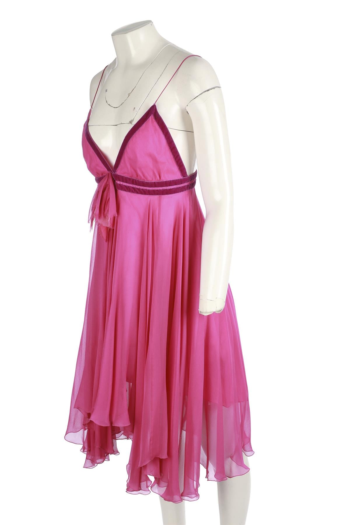 MATTHEW WILLIAMSON PINK SILK MINI DRESS UK 10