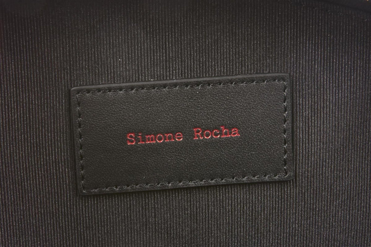 SIMONE ROCHA BLACK EGG CASE LEATHER TOTE BAG