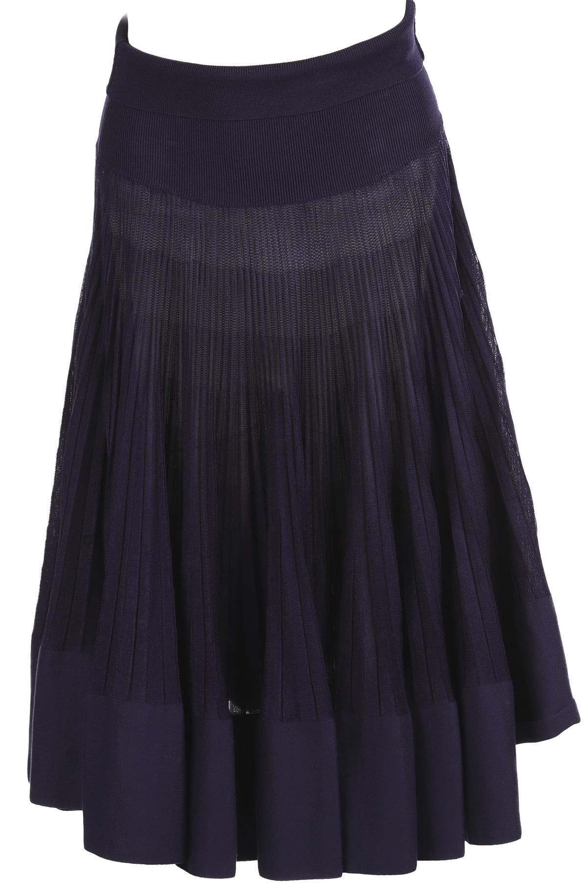 HERMÈS PURPLE SILK MIDI SKIRT FR 36 UK 8