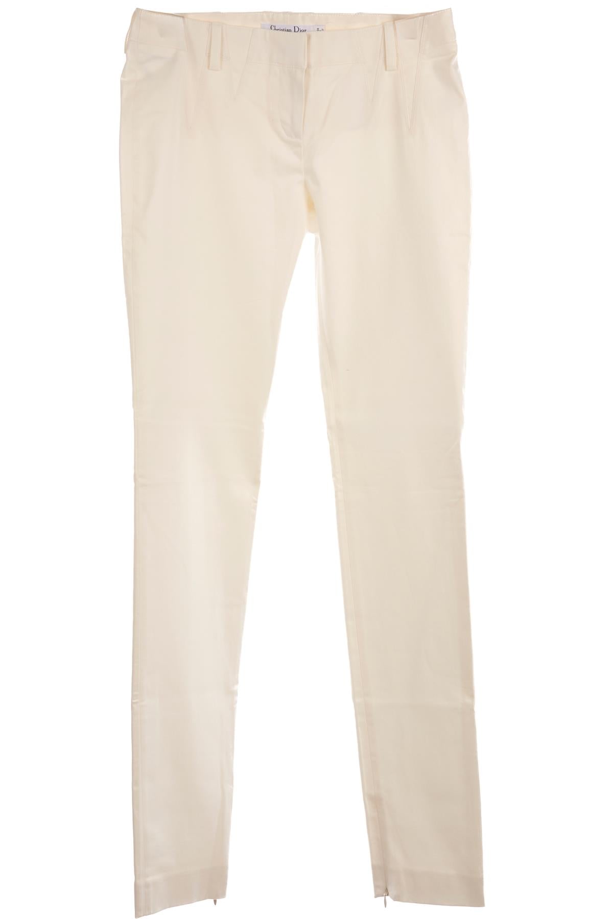 CHRISTIAN DIOR WHITE VINTAGE COTTON STRAIGHT LEG PANTS FR 36 UK 8
