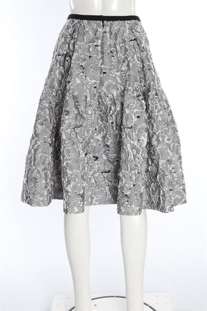 ERDEM GREY JACQUARD MIDI SKIRT UK 10