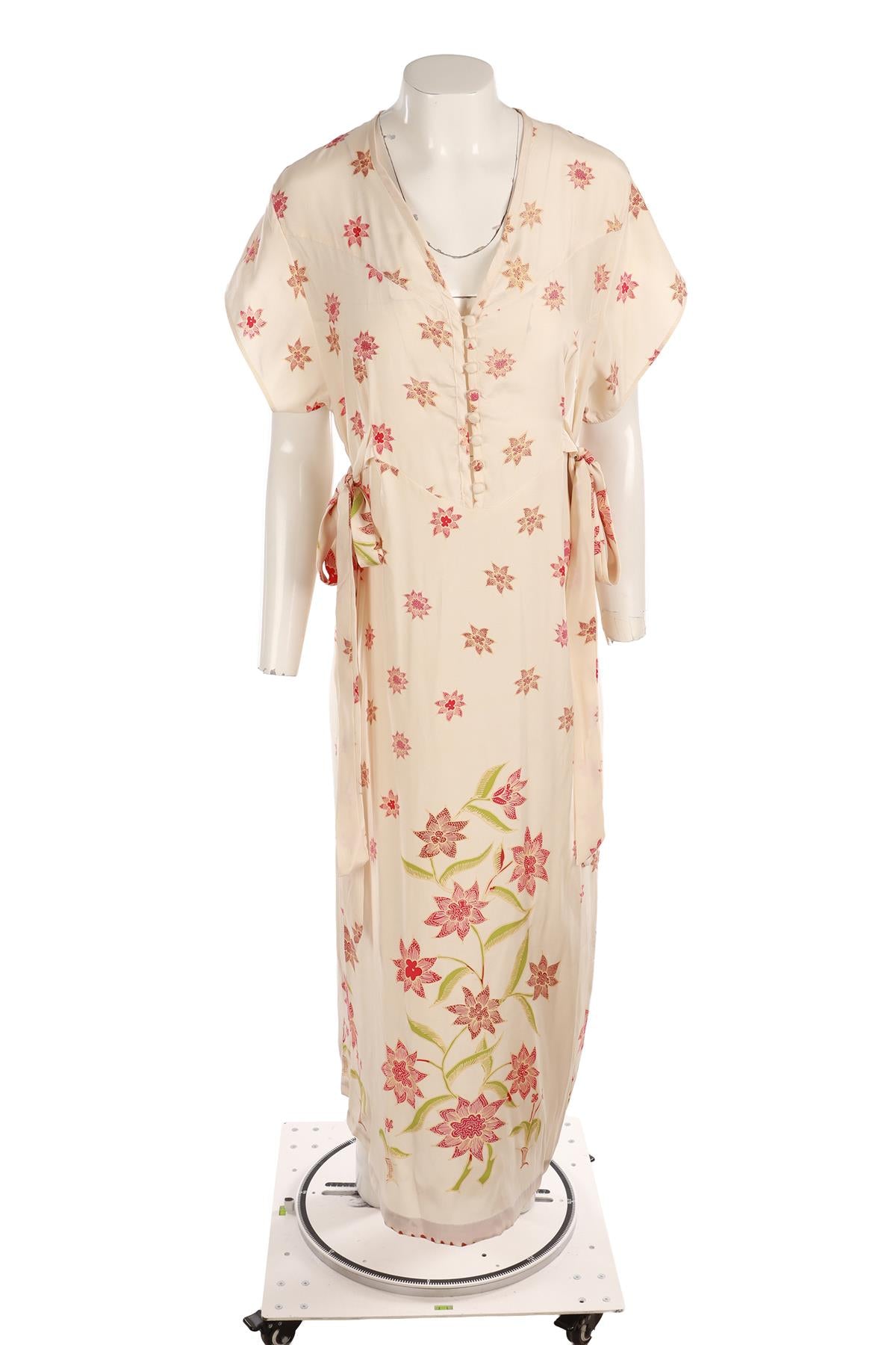 NATALIE MARTIN CREAM SILK MIDI DRESS XSMALL