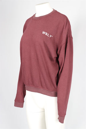 WSLY BURGUNDY COTTON BLEND SWEATSHIRT SMALL