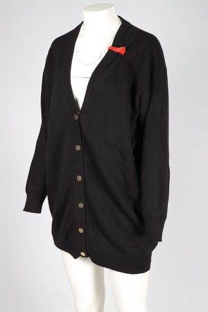 LOEWE BLACK WOOL CARDIGAN XSMALL