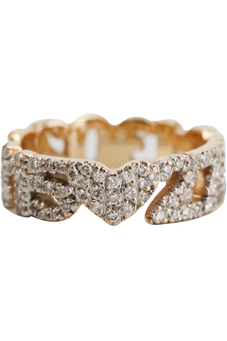 UNKNOWN BRAND CUSTOM NUMBERS DIAMOND RING 13 MM