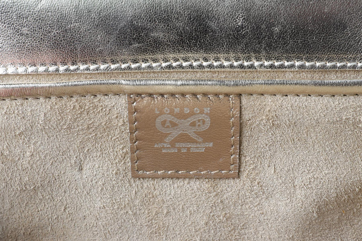 ANYA HINDMARCH GOLD LEATHER CLUTCH