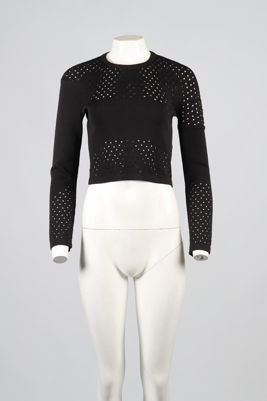 MUGLER CROPPED KNIT TOP MEDIUM