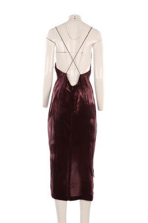 DION LEE PURPLE VELVET MIDI DRESS UK 10