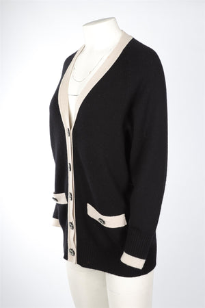 CHANEL BLACK 2016 CASHMERE CARDIGAN FR 38 UK 10