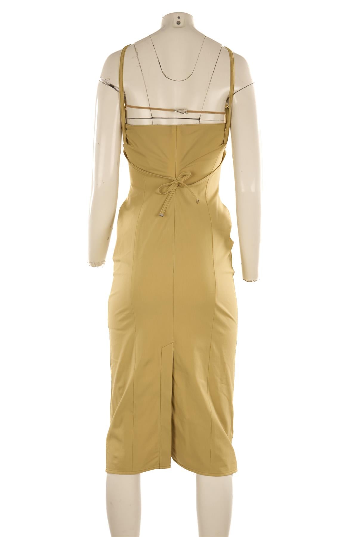 JACQUEMUS GREEN COTTON MIDI DRESS FR 34 UK 6