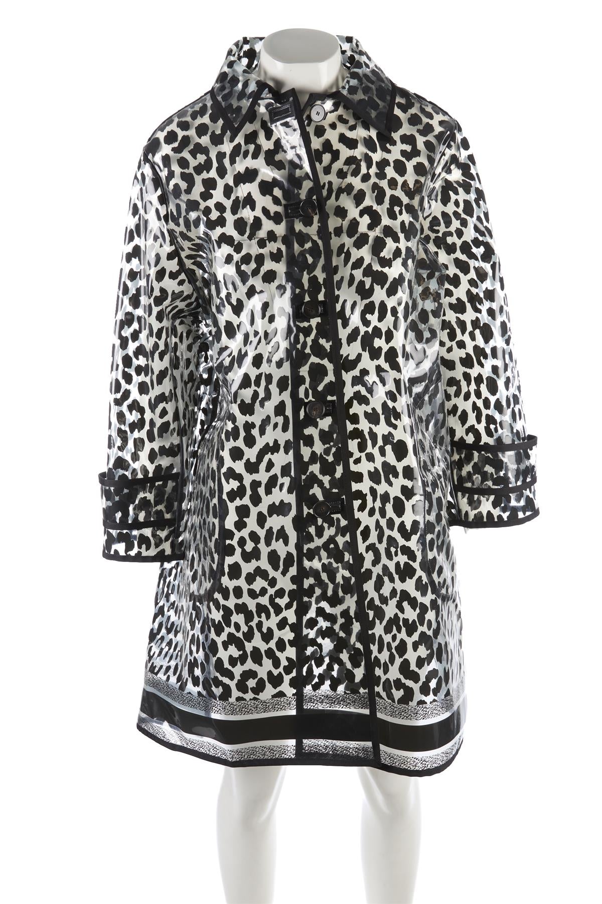 CHRISTIAN DIOR BLACK OBLIQUE VINYL COAT FR 40 UK 12