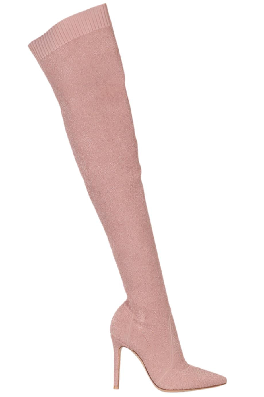GIANVITO ROSSI STRETCH KNIT OVER THE KNEE BOOTS EU 38 UK 5 US 8
