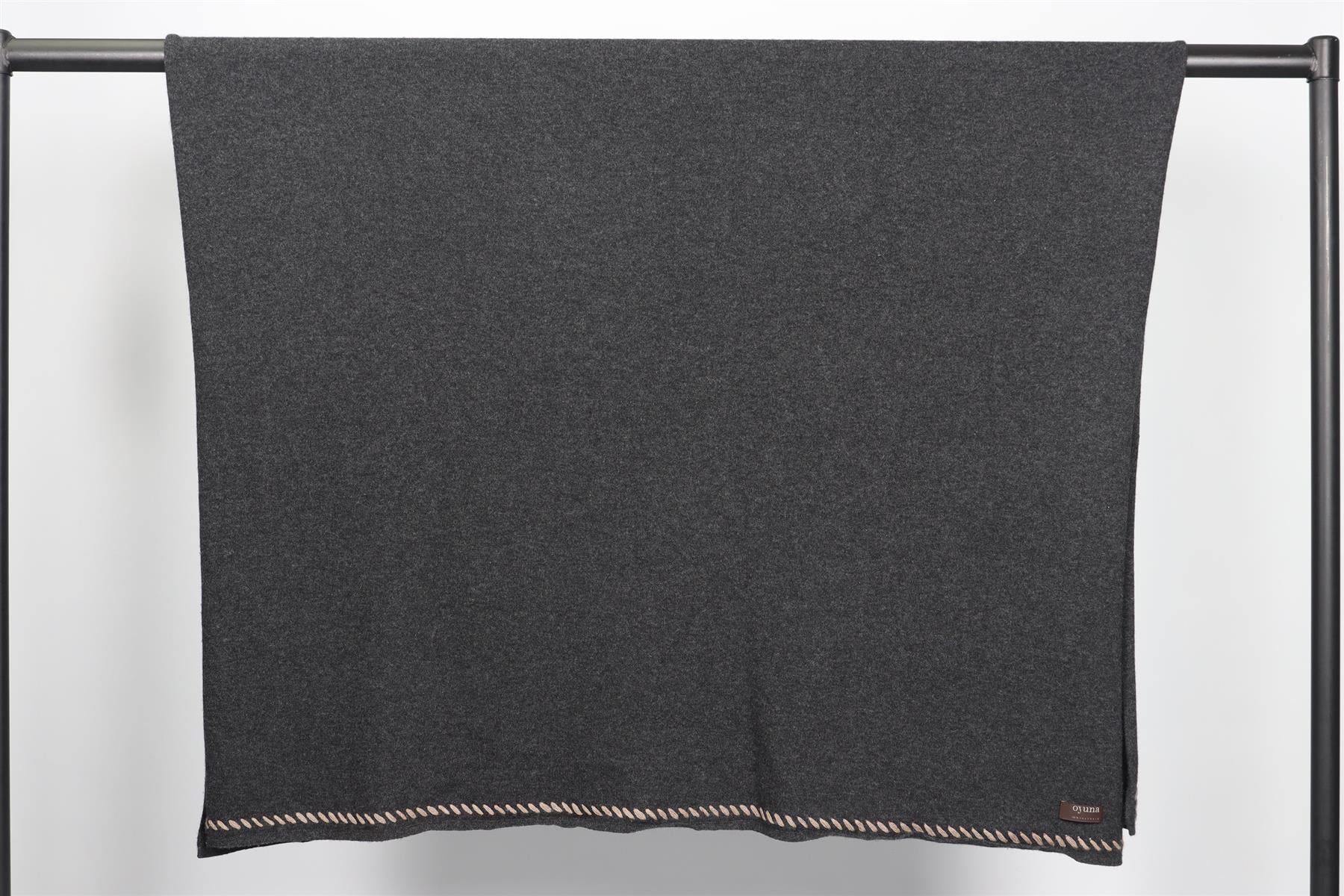 OYUNA GREY CASHMERE BLANKET