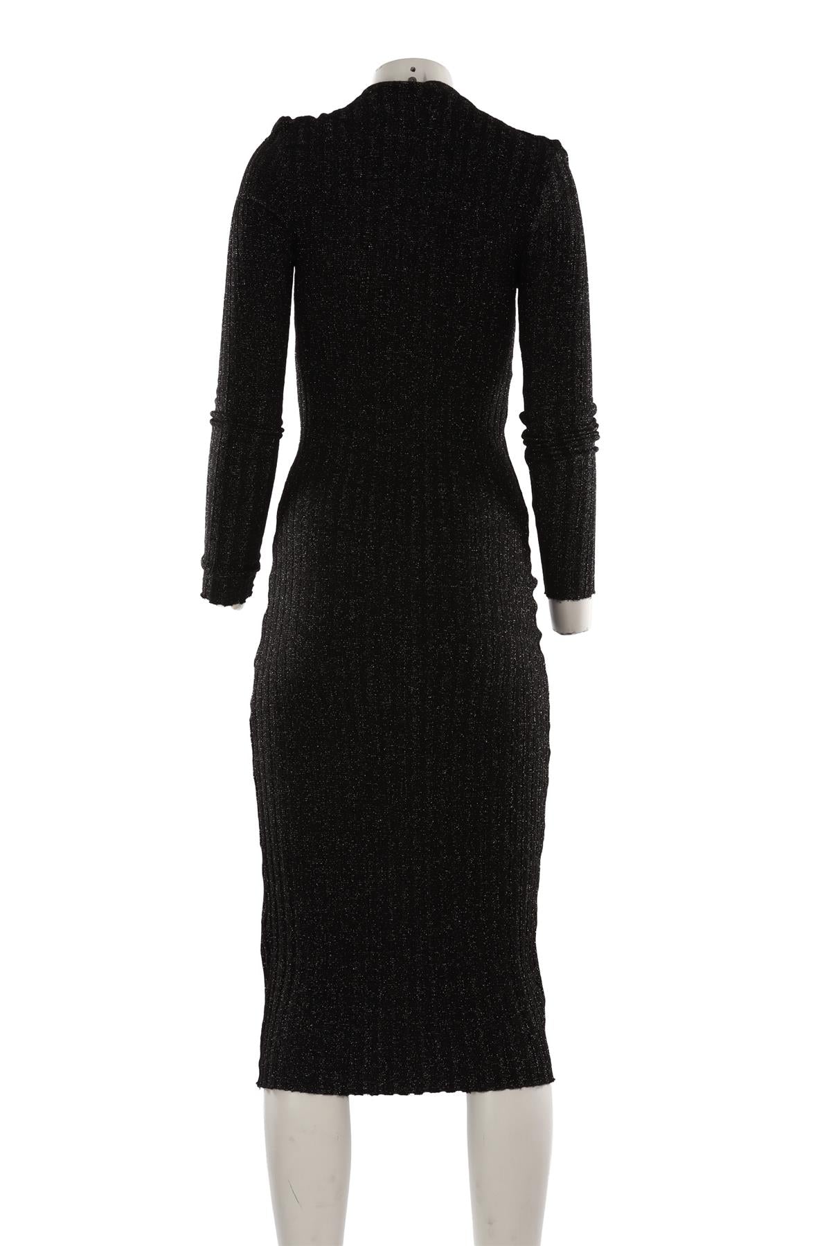 ENZA COSTA BLACK KNIT MAXI DRESS LARGE