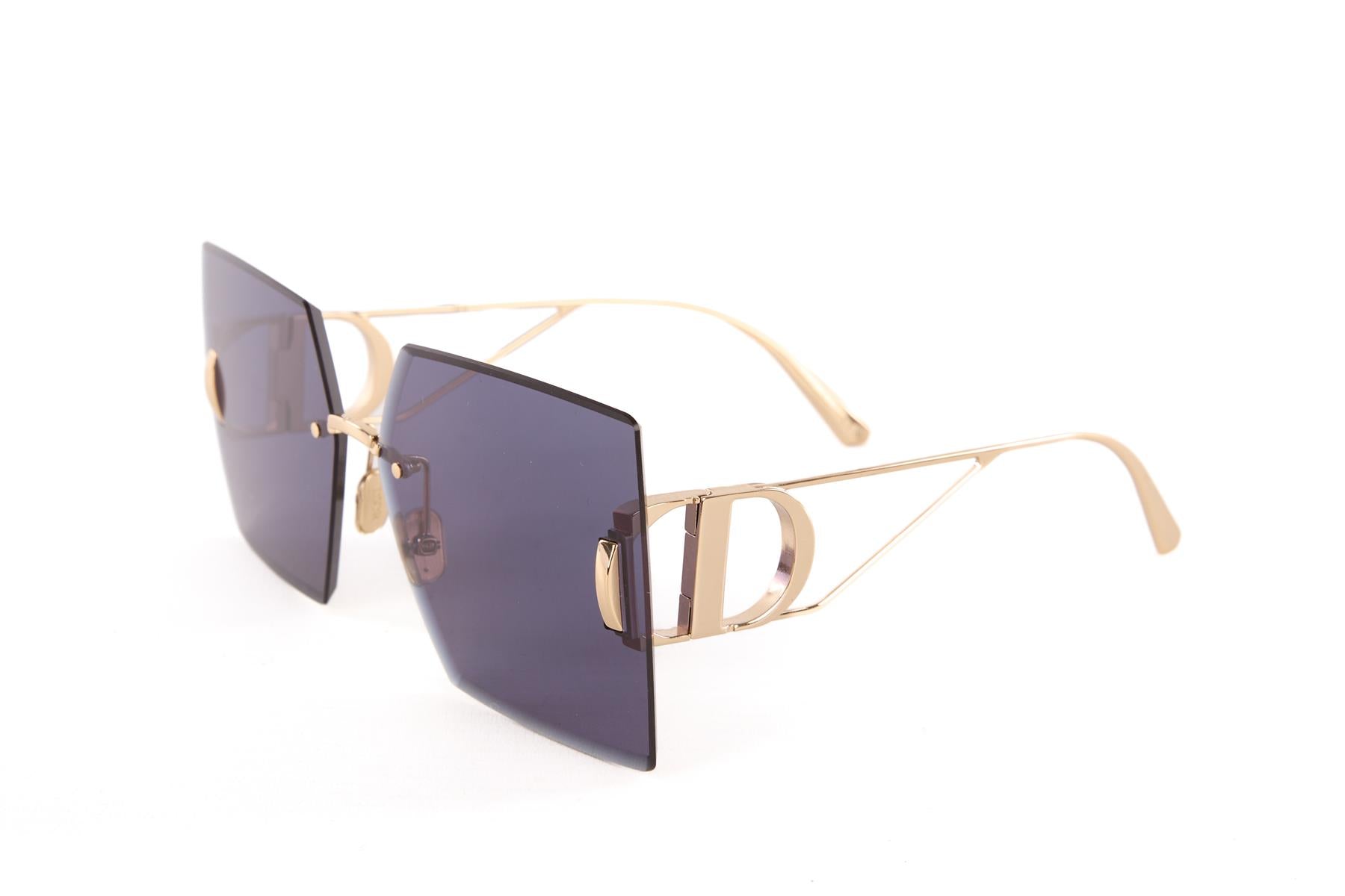 CHRISTIAN DIOR BLACK 30MONTAIGNE SQUARE FRAME SUNGLASSES