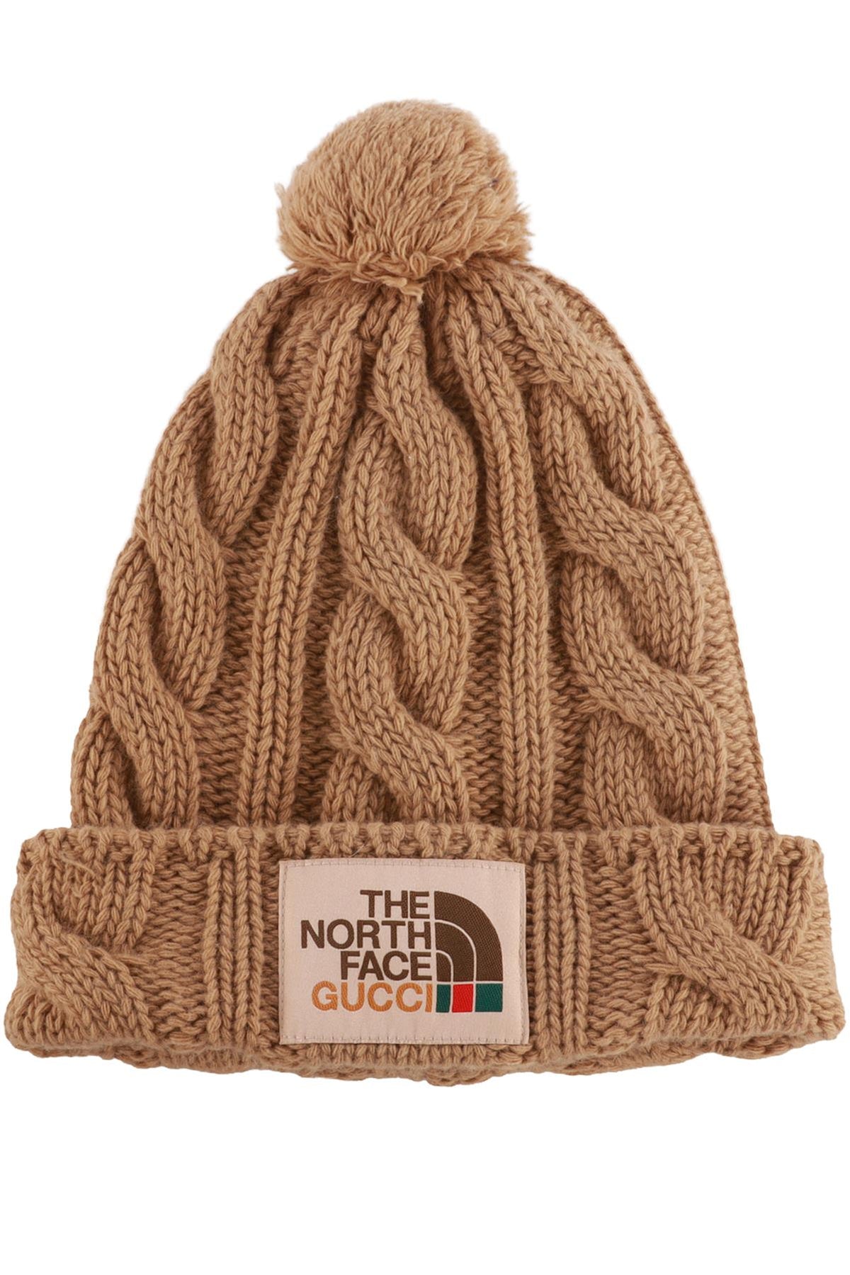 GUCCI + THE NORTH FACE BROWN WOOL BEANIE SALL
