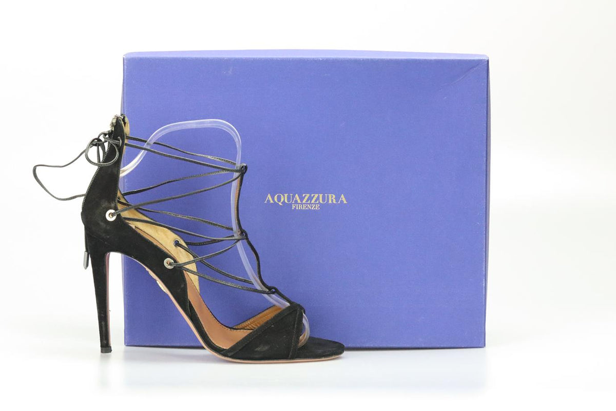 AQUAZZURA SUEDE SANDALS EU 39 UK 6 US 9