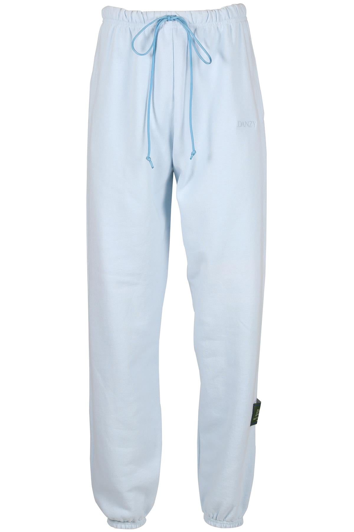 DANZY BLUE COTTON BLEND TRACK PANTS MEDIUM