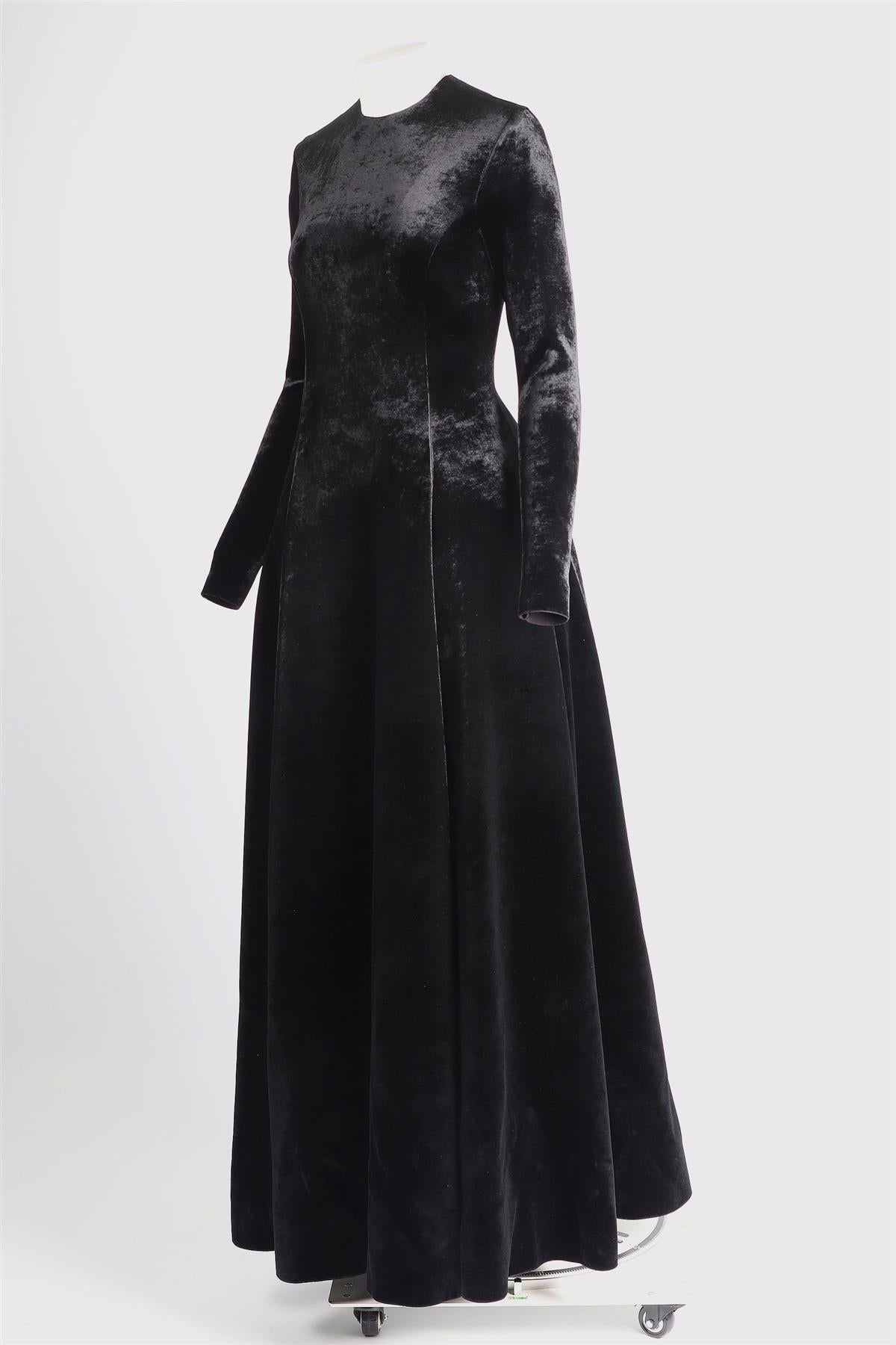 BALENCIAGA BLACK 2024 VELVET GOWN FR 42 UK 14