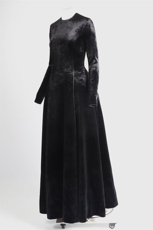 BALENCIAGA BLACK 2024 VELVET GOWN FR 42 UK 14