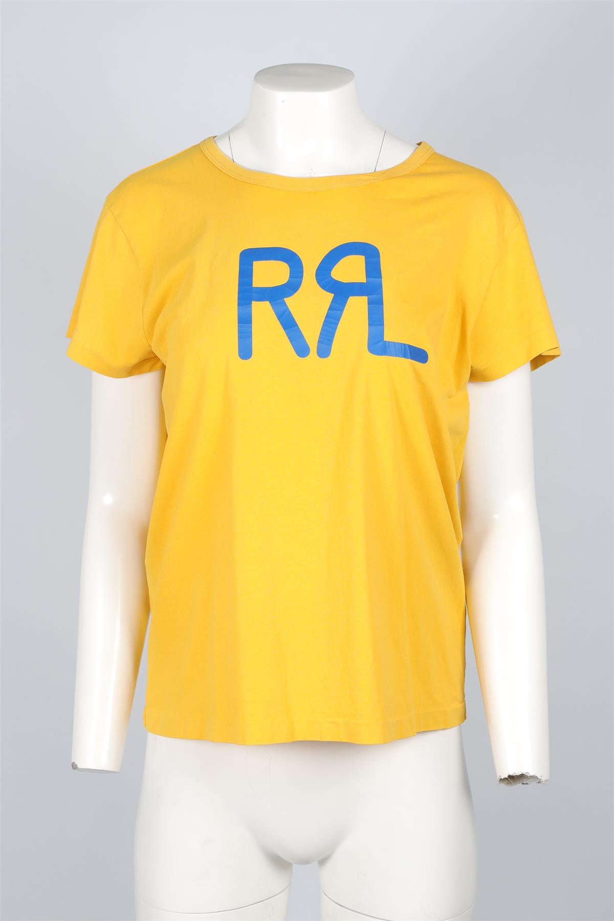 RRL RALPH LAUREN YELLOW COTTON T-SHIRT US 4 UK 8