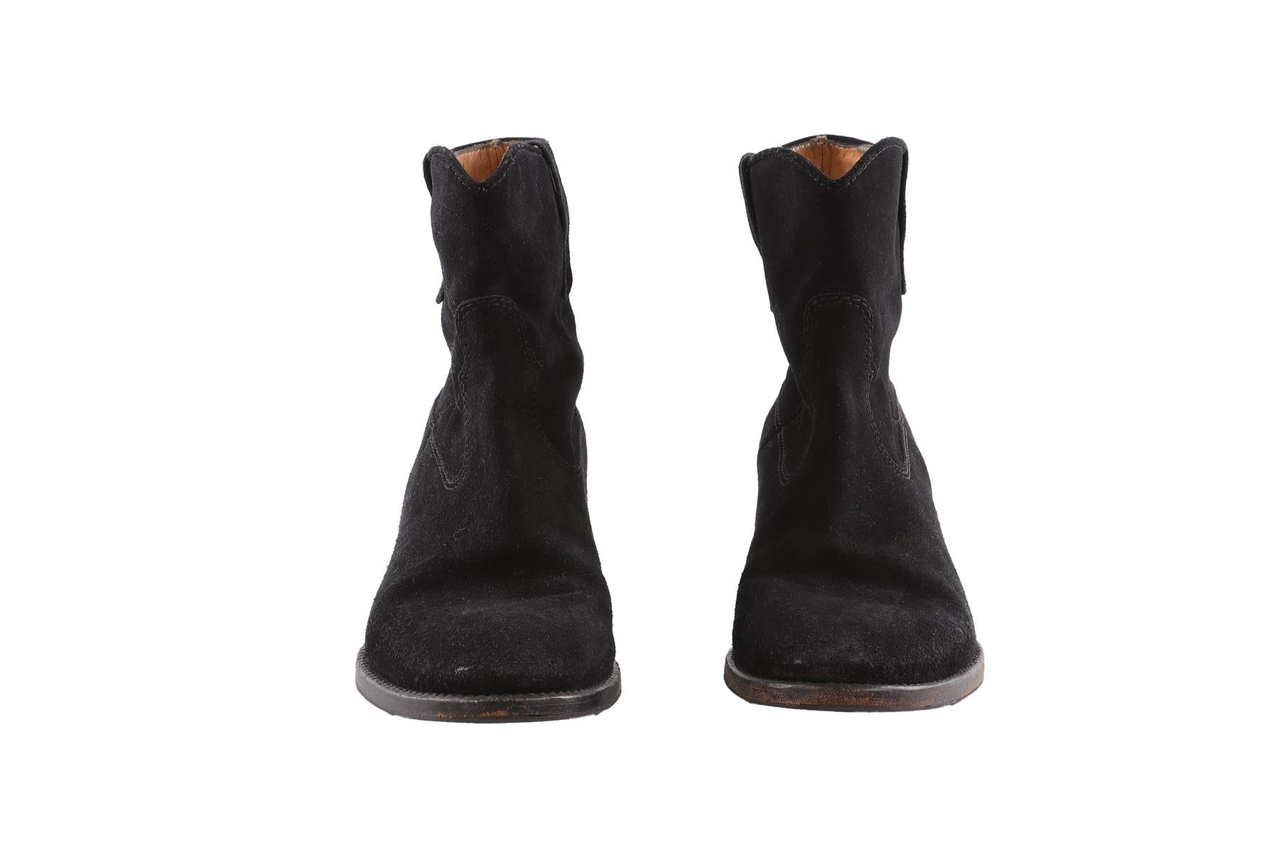 ISABEL MARANT ÉTOILE BLACK SUEDE ANKLE BOOTS EU 39