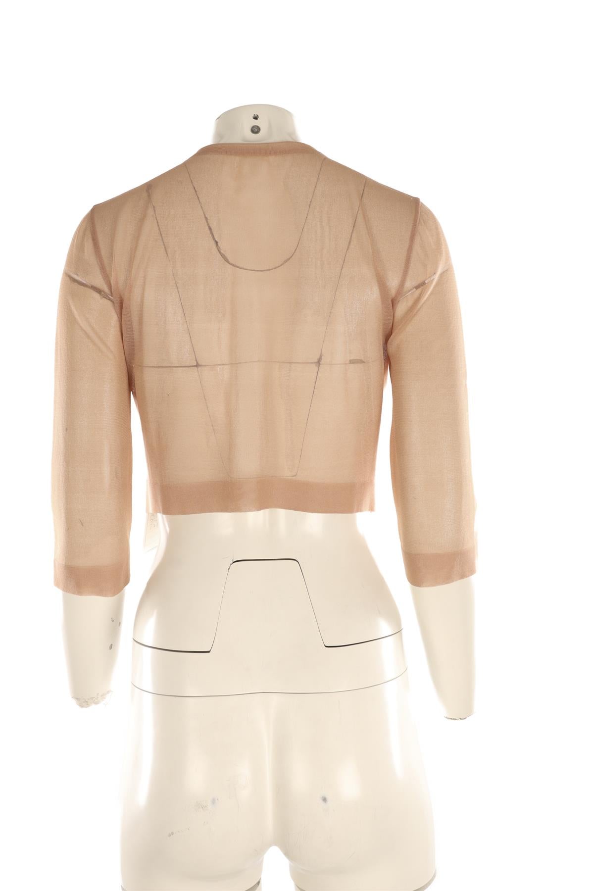 ALAÏA NUDE KNIT CARDIGAN FR 38 UK 10