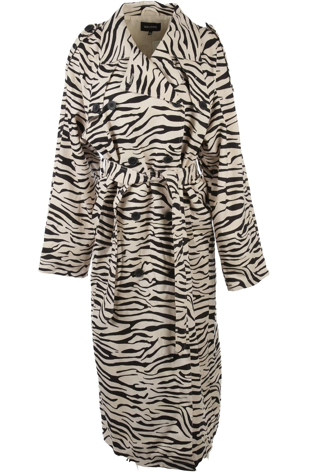MEOTINE ECRU KIRA LINEN TRENCH COAT XSMALL