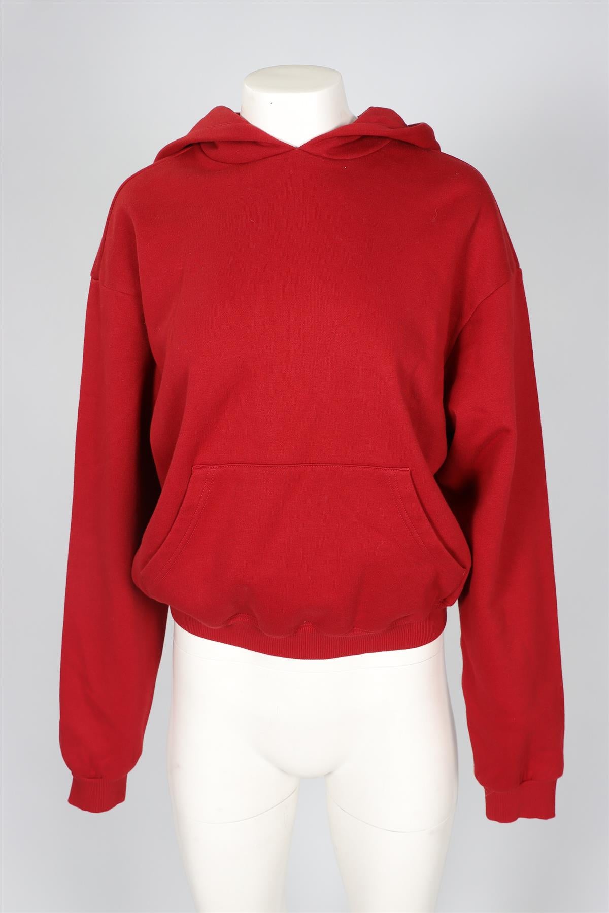 SKIMS RED COTTON HOODIE MEDIUM