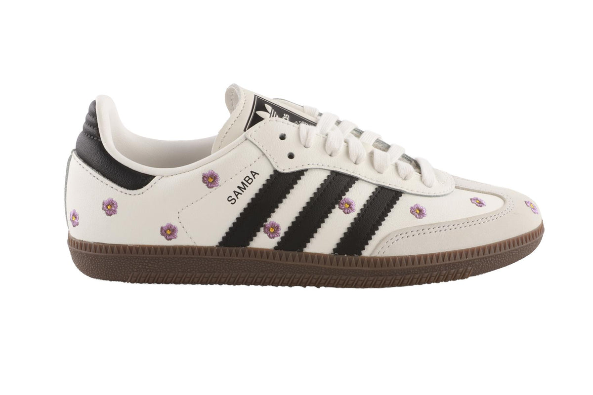 ADIDAS WHITE SAMBA PURPLE FLORAL SNEAKERS EU 37 1/3 UK 4.5 US 6