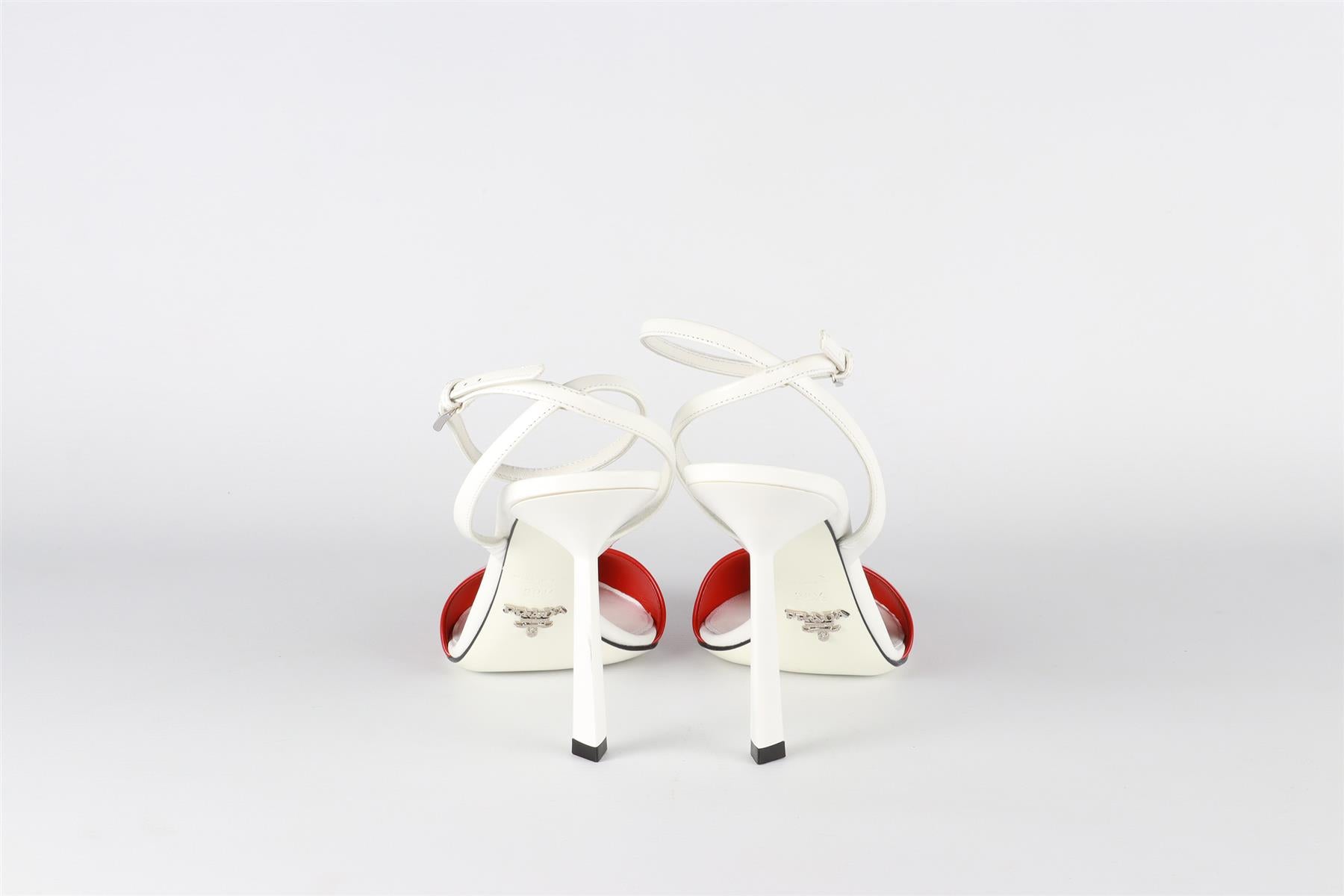 PRADA RED AND WHITE LEATHER PUMPS EU 38.5 UK 5.5 US 8.5