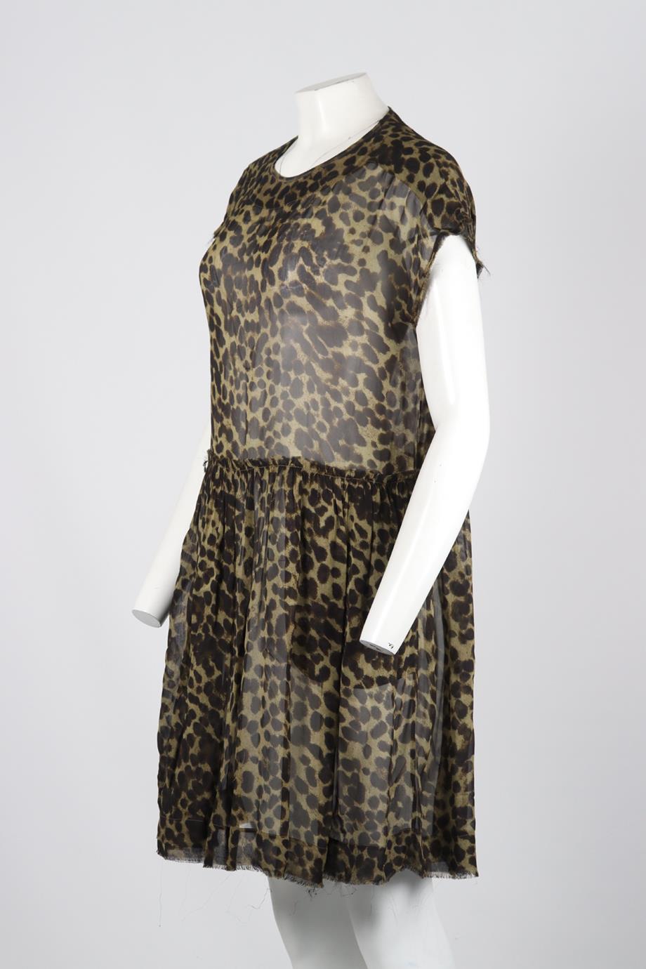 ISABEL MARANT ÉTOILE LEOPARD PRINT CREPE MINI DRESS FR 34 UK 6