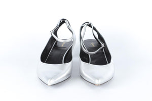 CELINE SILVER LEATHER PUMPS EU 38 UK 5 US 8