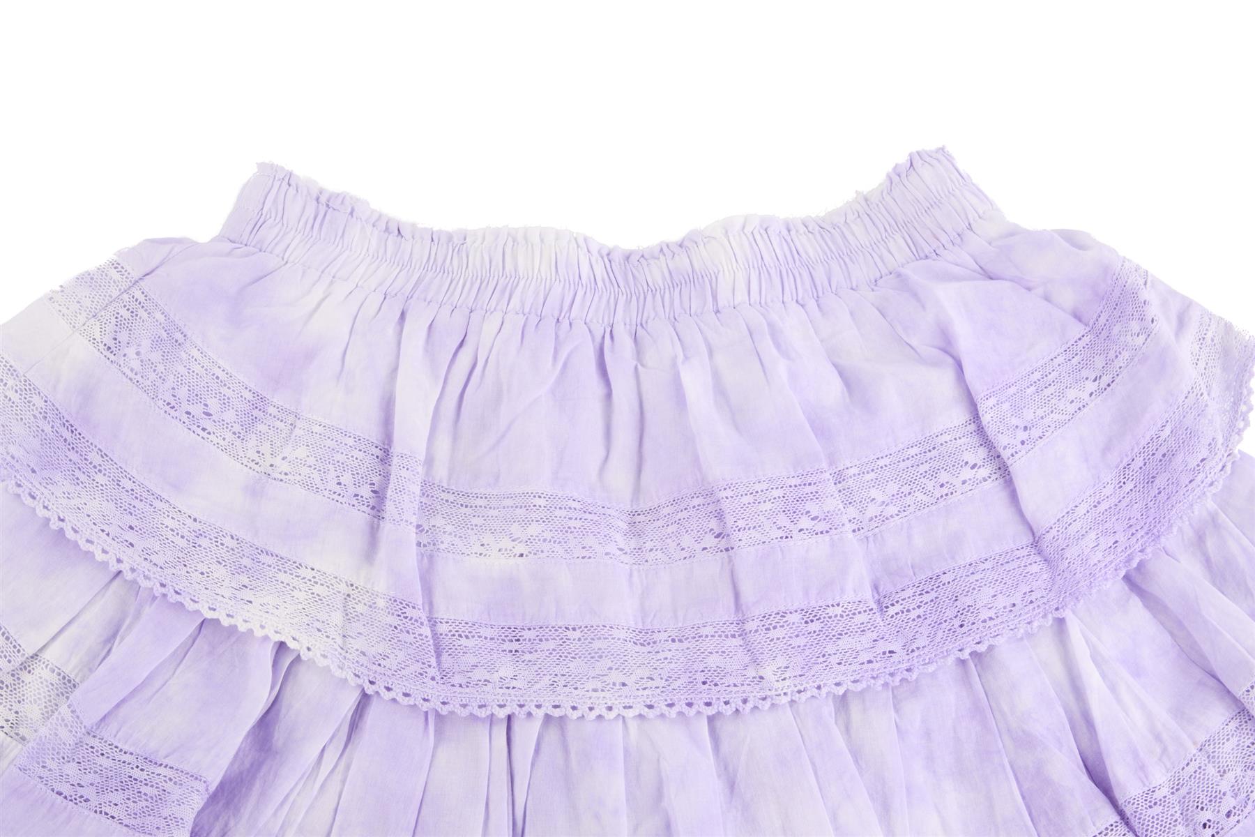 LOVESHACKFANCY PURPLE COTTON MINI SKIRT XSMALL