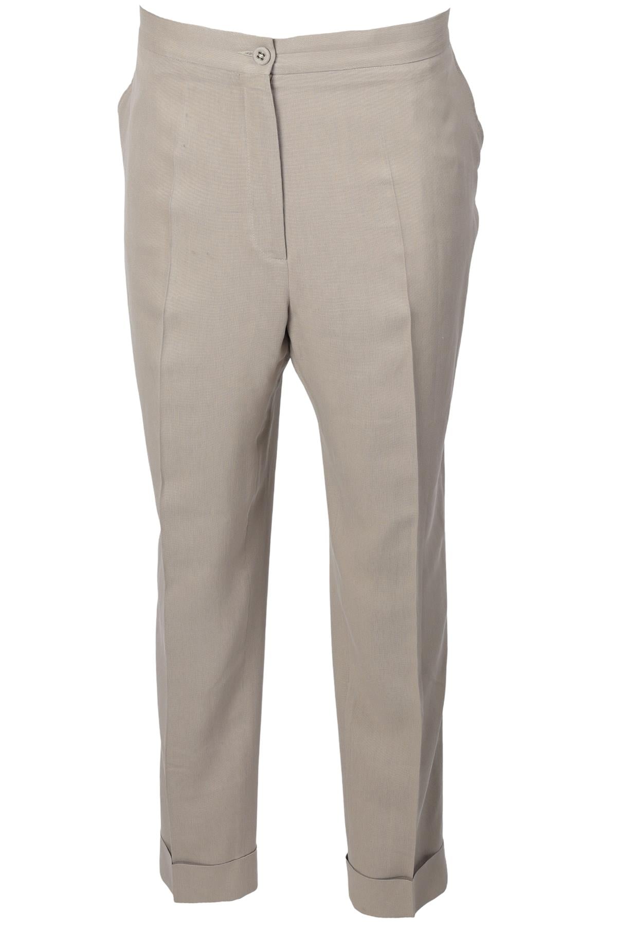 BOTTEGA VENETA GREY SILK TAPERED PANTS IT 46 UK 14