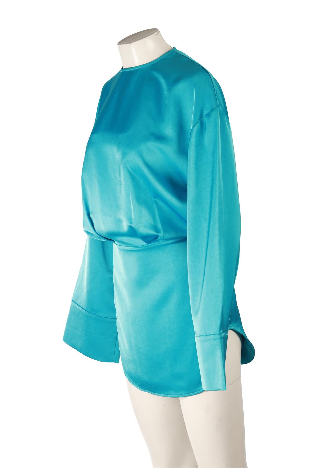 THE ATTICO BLUE SATIN MINI DRESS IT 40 UK 8