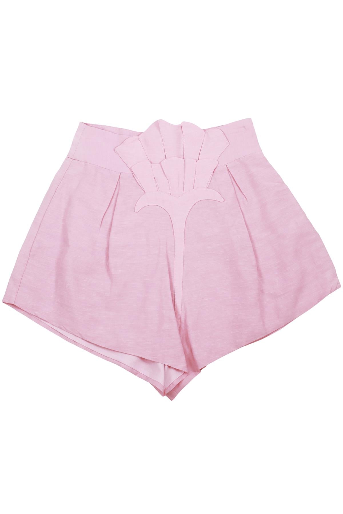 PINK LINEN SHORTS