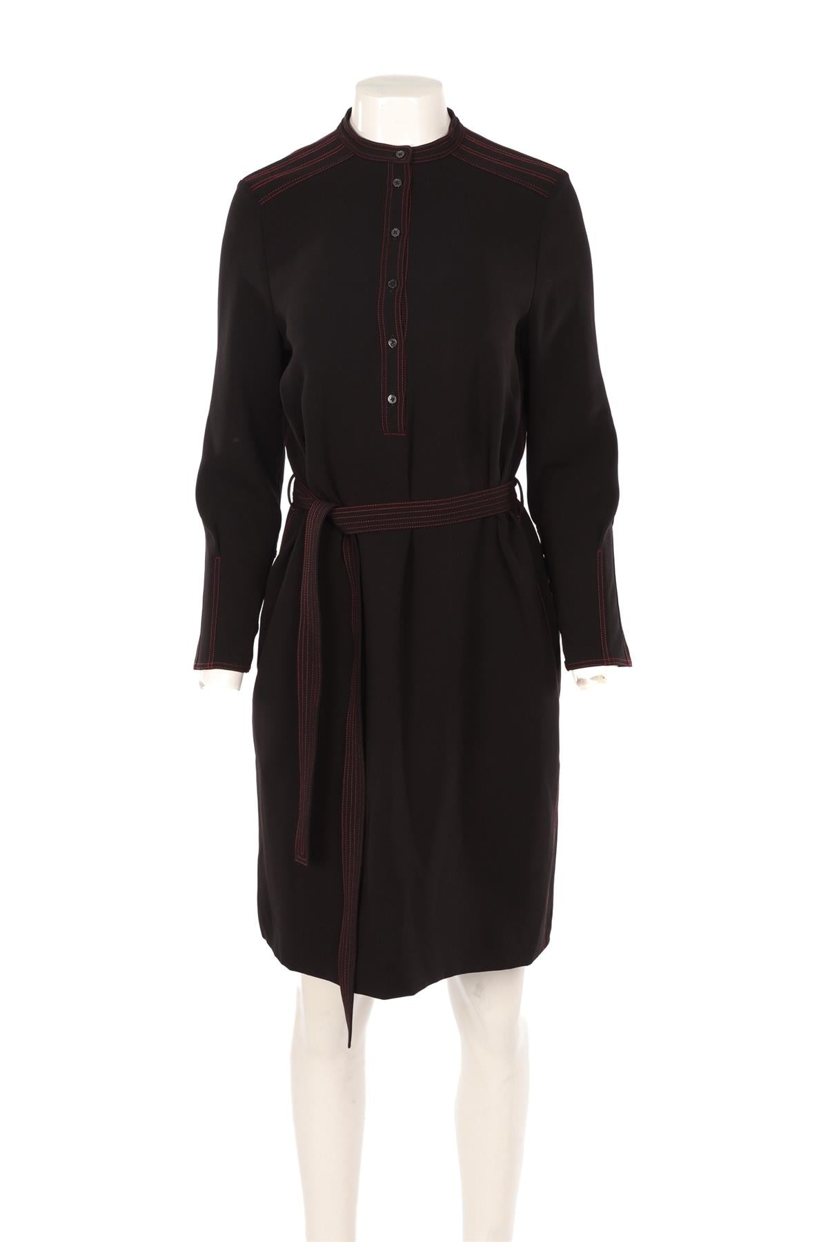 JOSEPH BLACK CREPE MIDI DRESS FR 36 UK 8