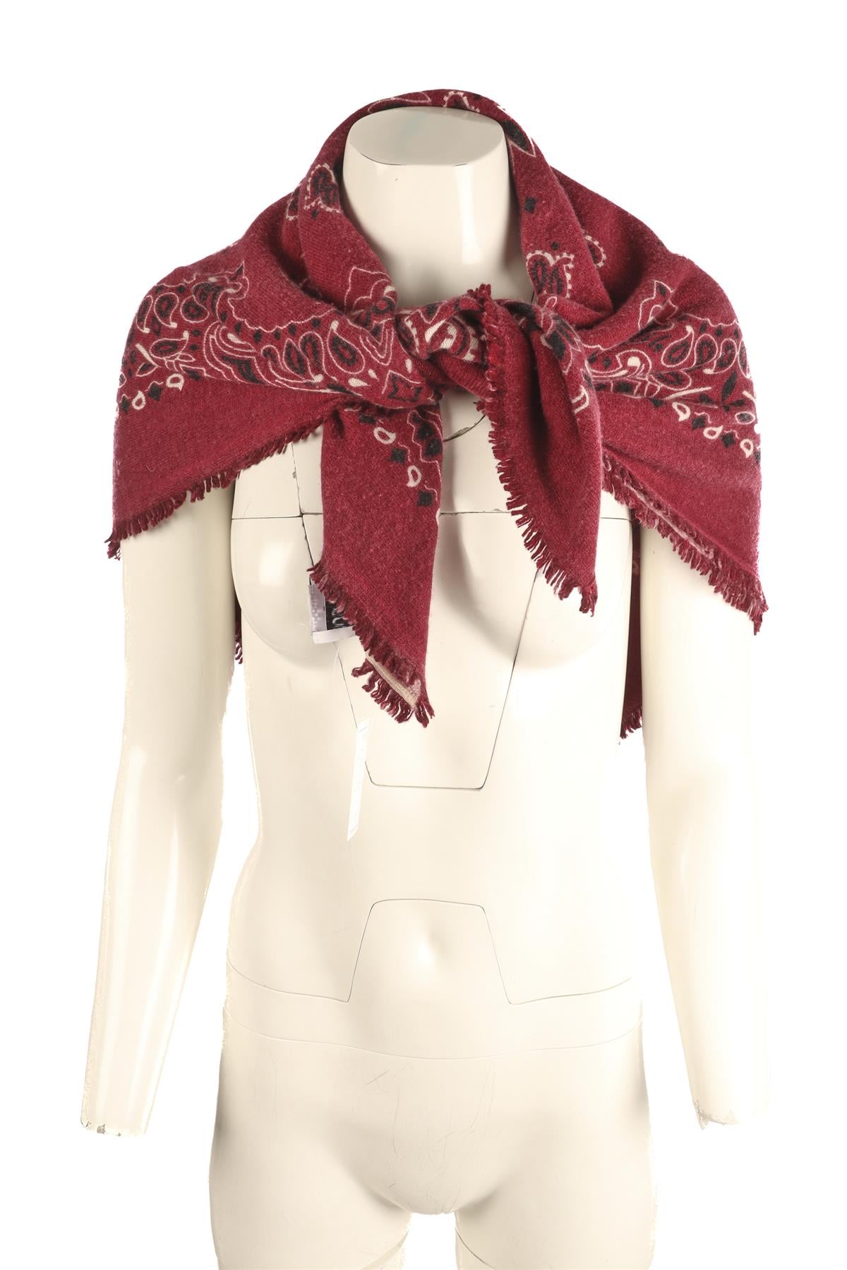 KUJTEN BURGUNDY CASHMERE SCARF