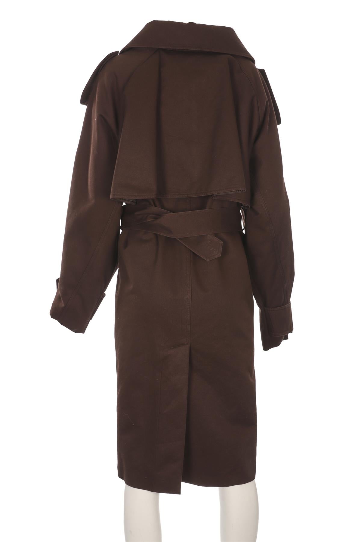 PHOEBE PHILO BROWN COTTON TRENCH COAT FR 36 UK 8