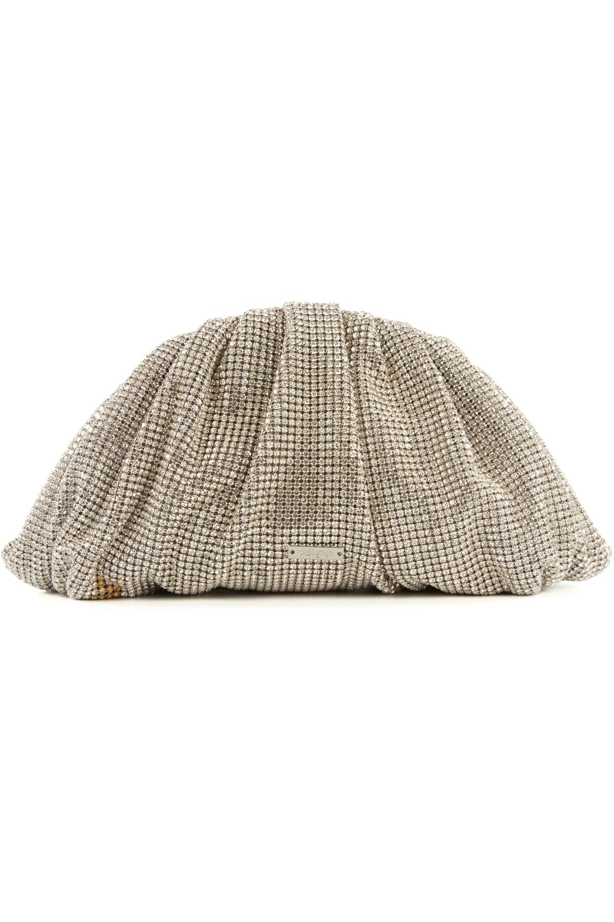 CULT GAIA SILVER JAALA CRYSTAL CLUTCH