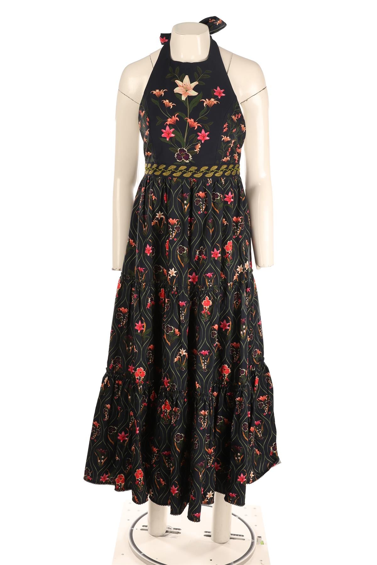 AGUA BENDITA NAVY COTTON MAXI DRESS MEDIUM