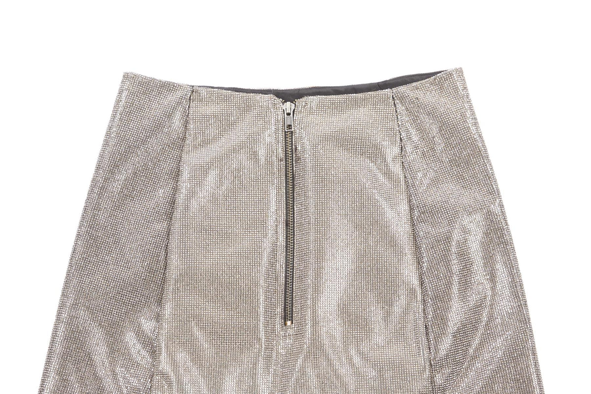FRAME SILVER CRYSTAL MINI SKIRT US 0 UK 4