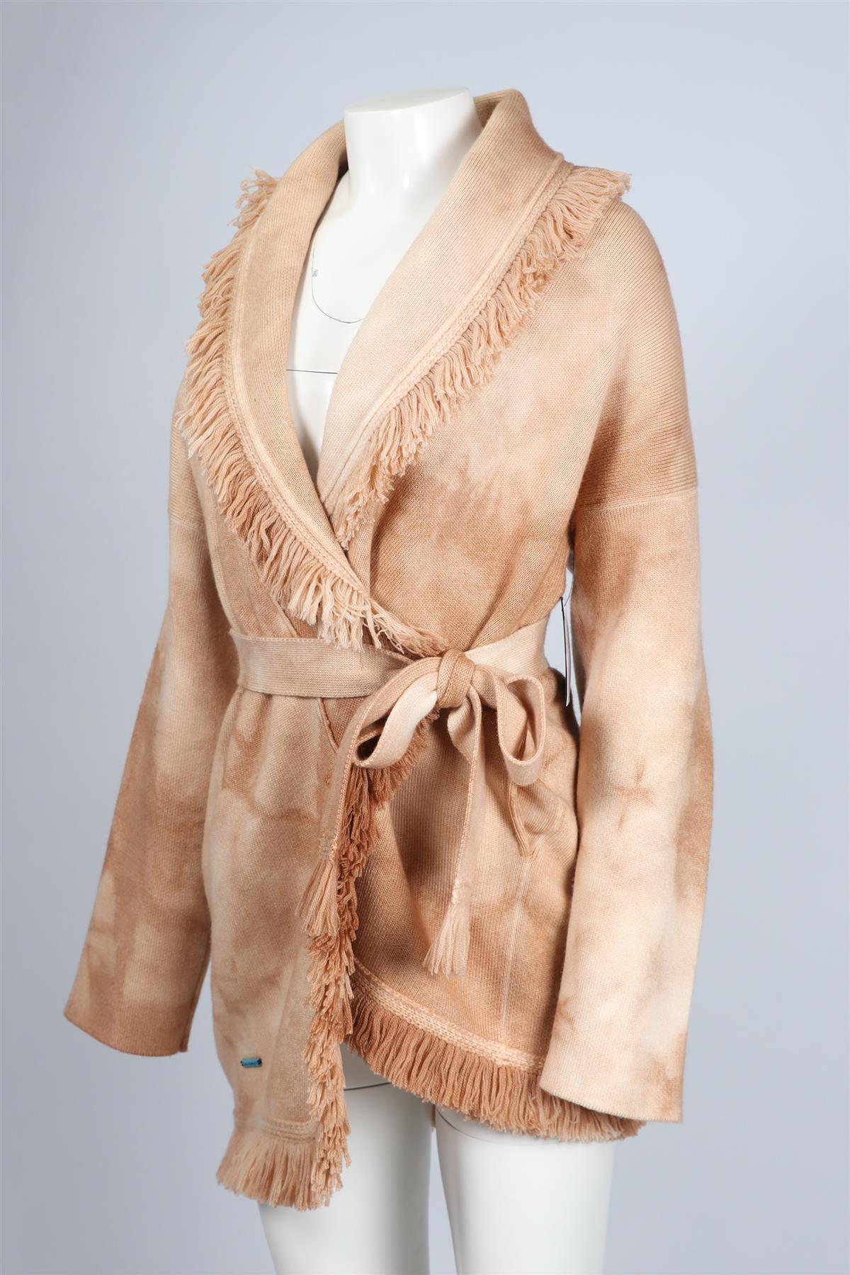 ALANUI BEIGE WOOL BLEND CARDIGAN SMALL