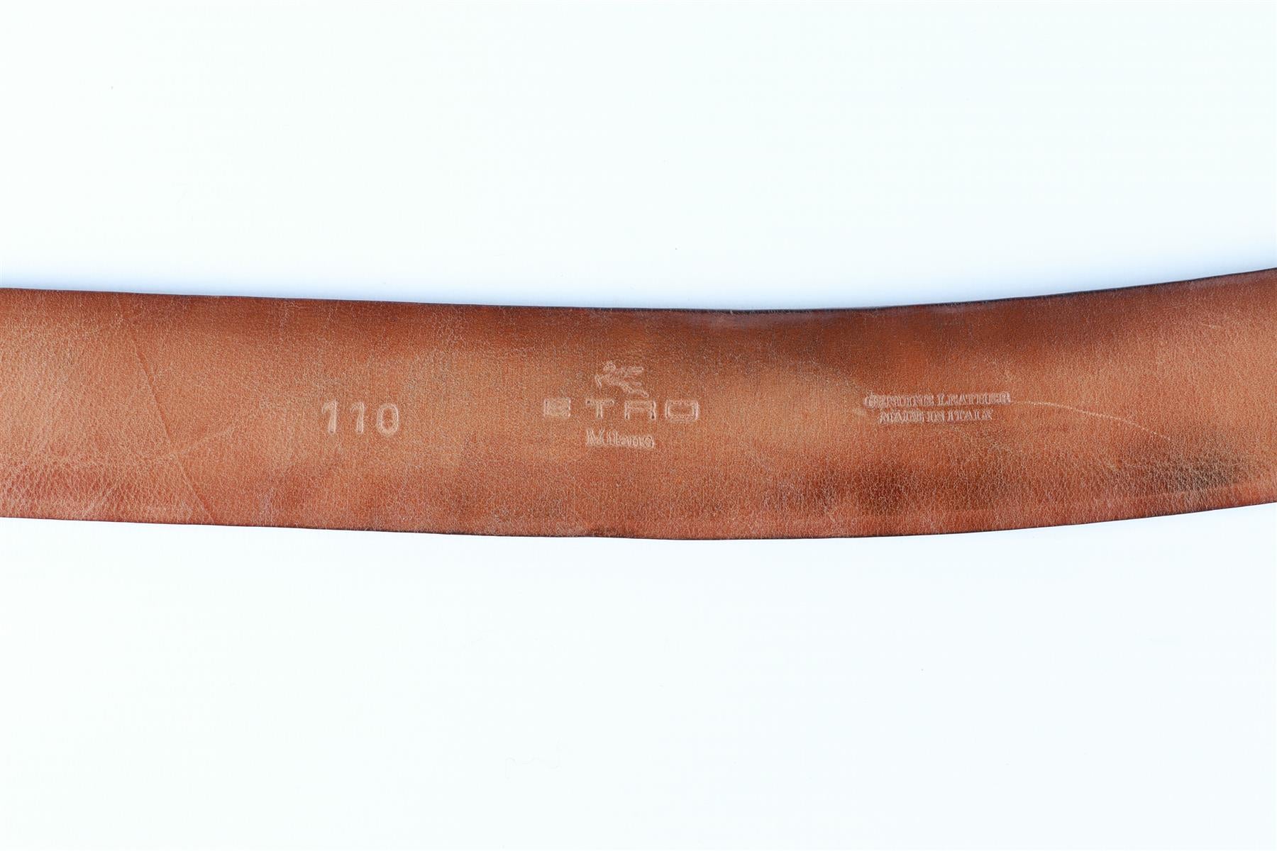 ETRO BROWN LEATHER BELT 110 CM