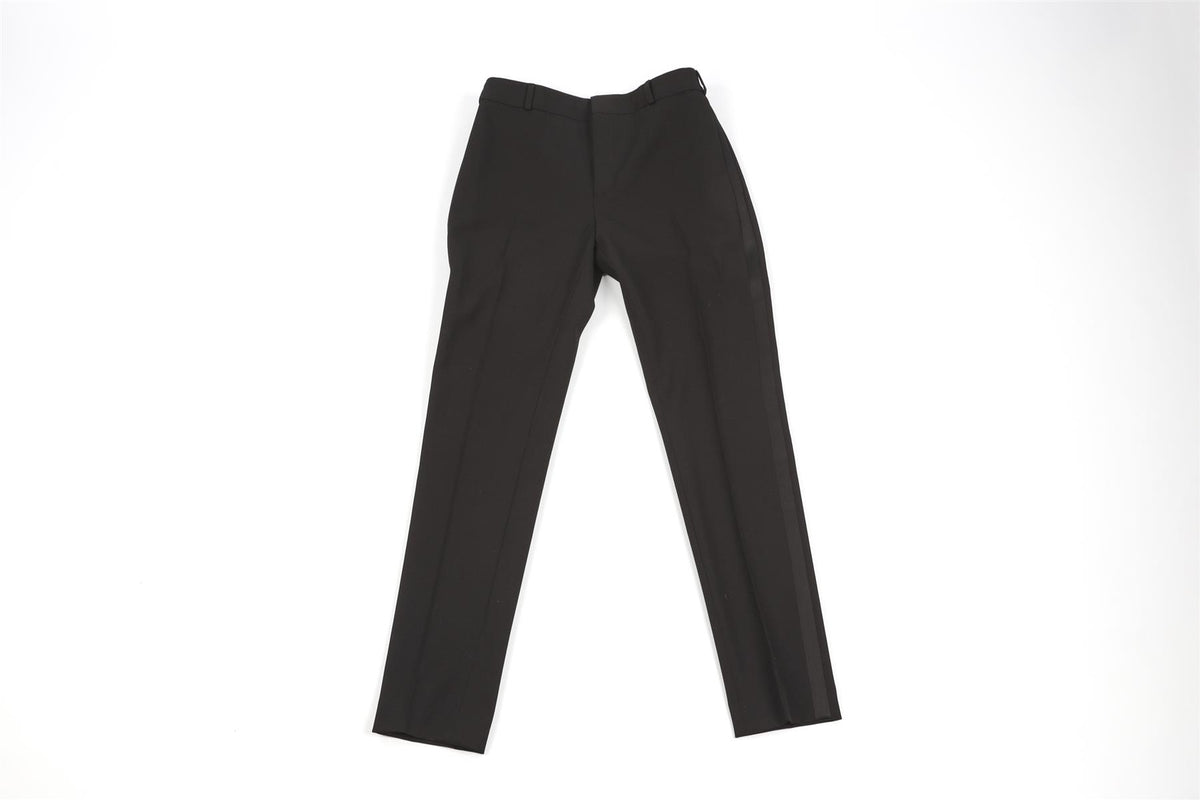SAINT LAURENT BLACK WOOL STRAIGHT LEG PANTS FR 36 UK 8