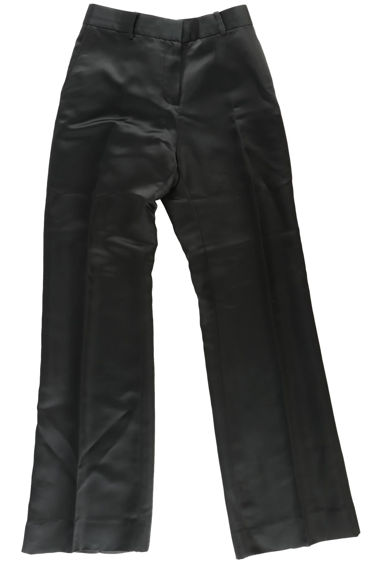 BELLA FREUD GREEN SATIN FLARED PANTS UK 10