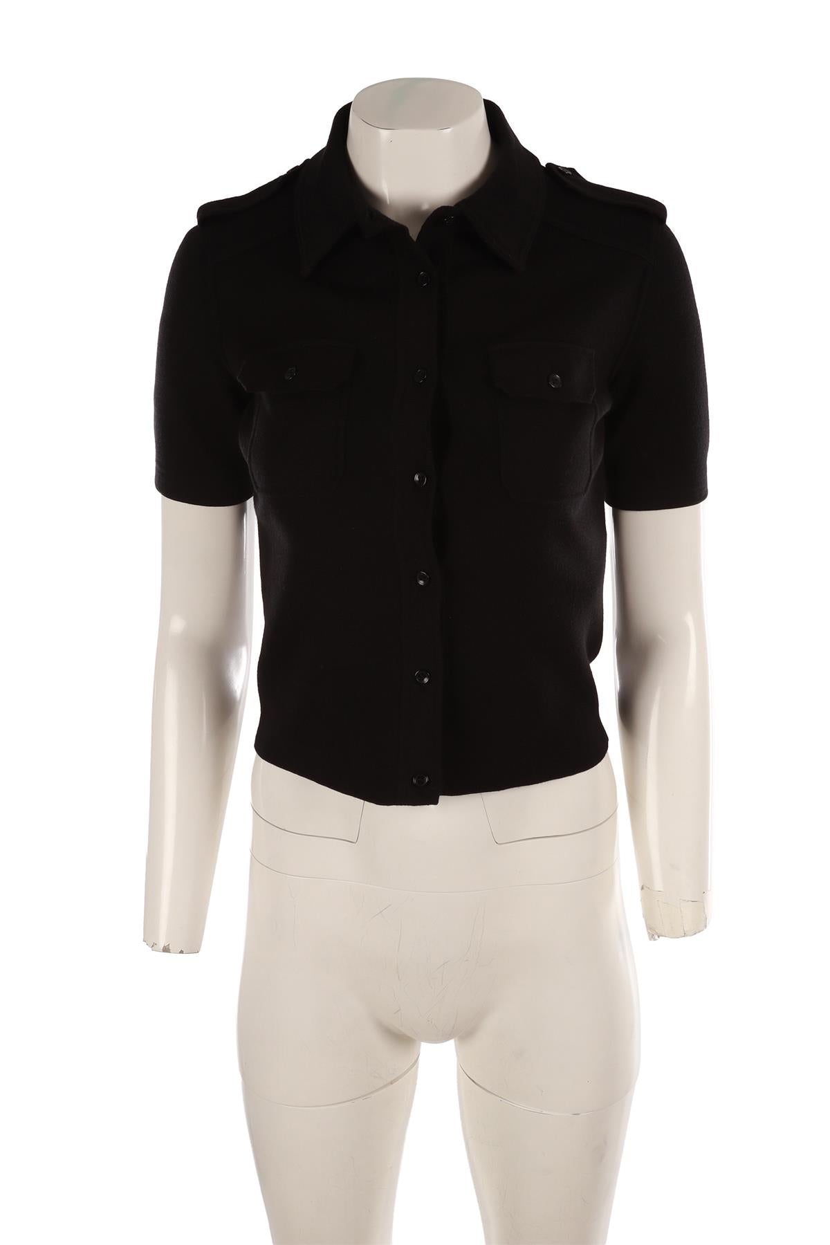 SAINT LAURENT BLACK KNIT SHIRT SMALL